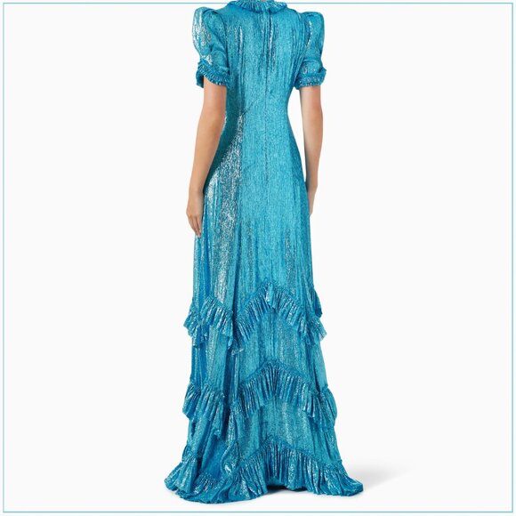 The Vampire’s Wife $4990 Sky Rocket Runway Gown in Metallic Sky Blue - Picture 15 of 16